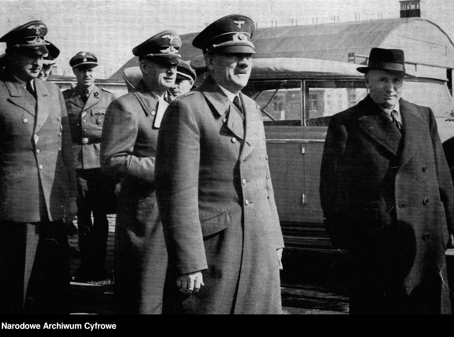 Adolf Hitler and Benito Mussolini at the arrival of the Duce in Wilhelmsdorf after his liberation by the commando led by Otto Skorzeny